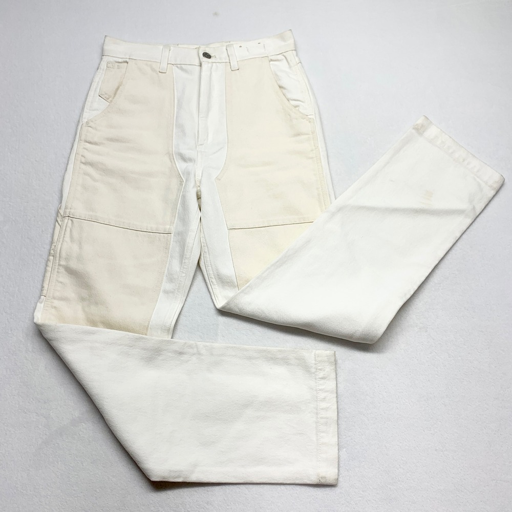 Madewell‎ Perfect Vintage Straight Carpenter Jeans Women 26 White Colorblock